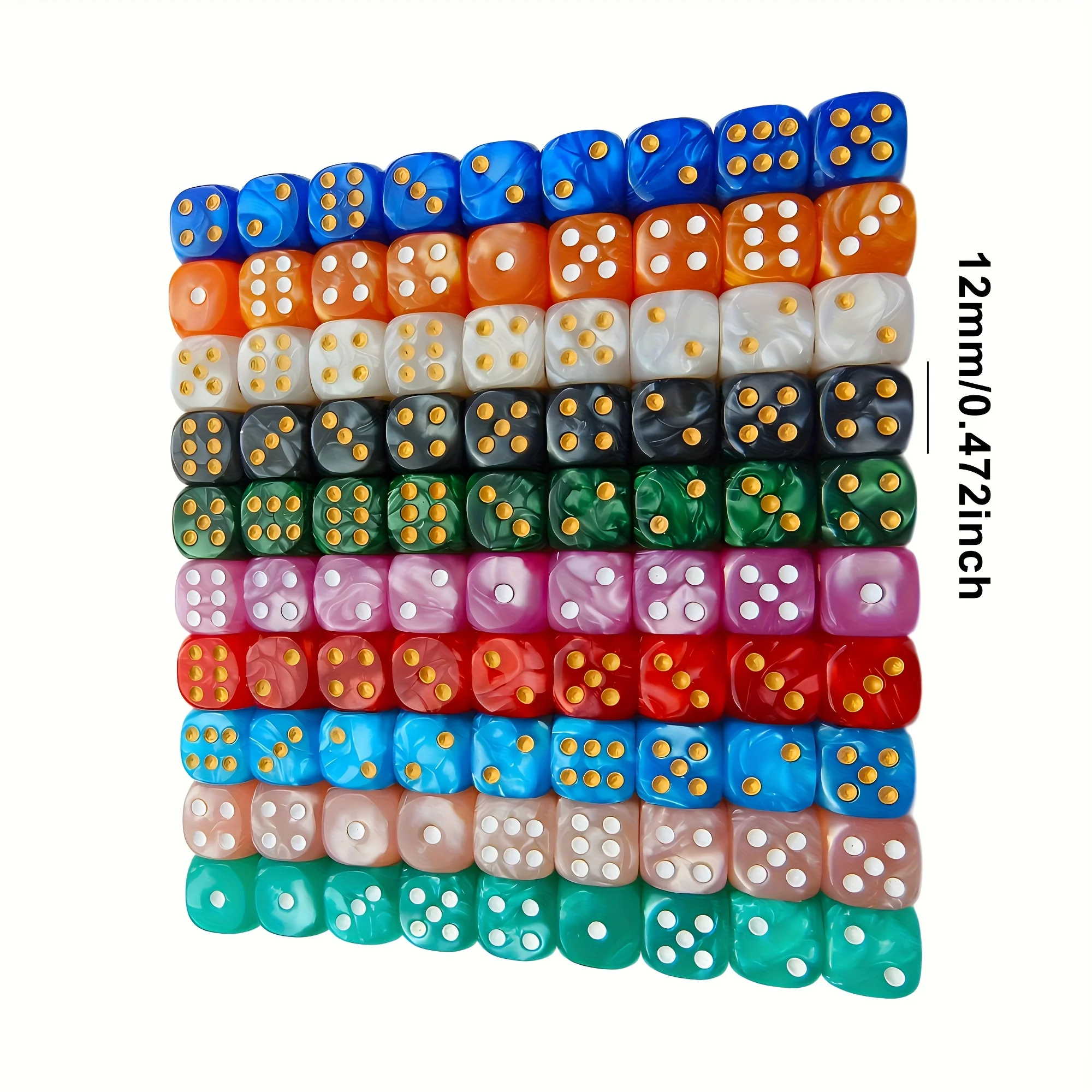10 Buah Dadu D6 Berpola Mutiar - Board Game Live ulasan dan harga