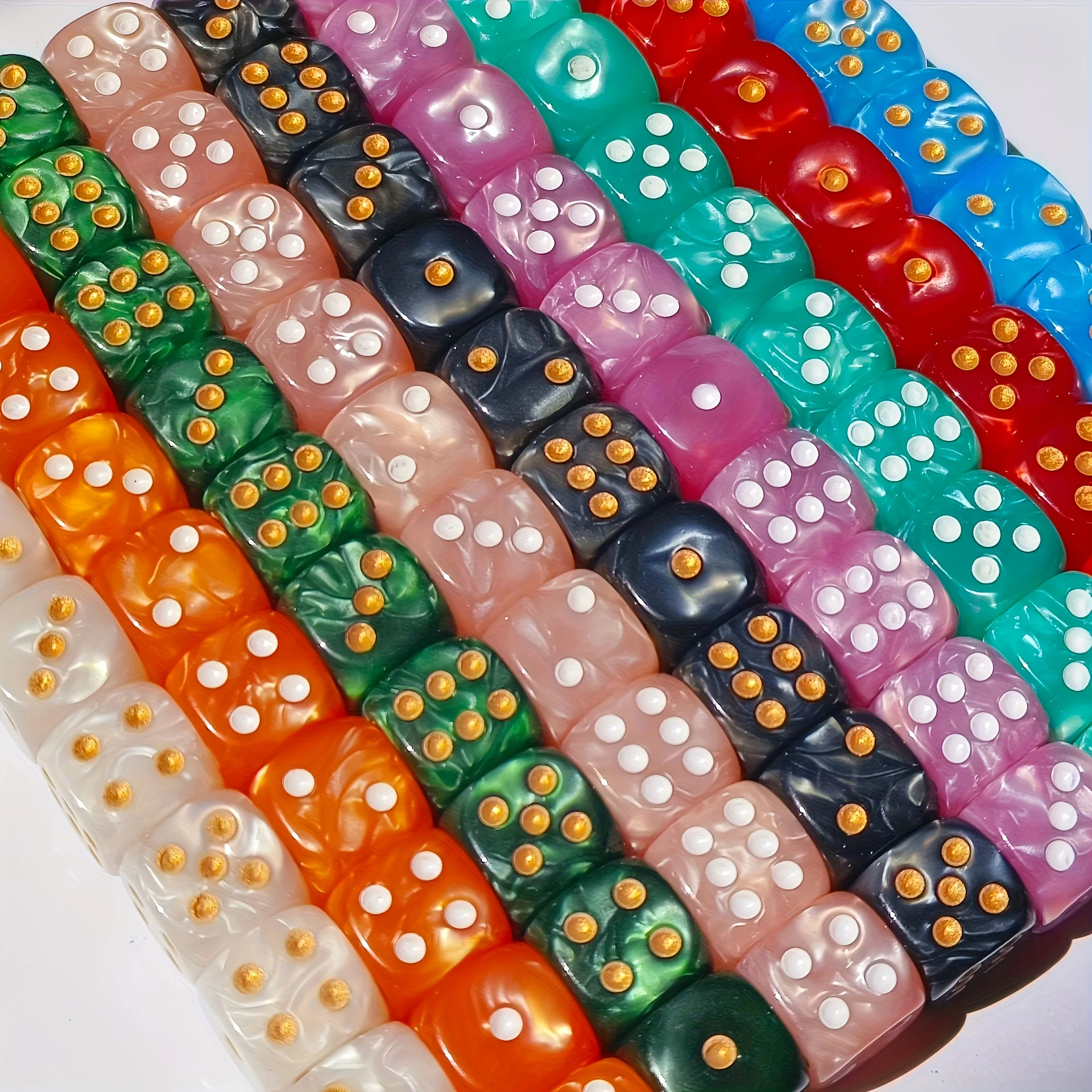 10 Buah Dadu D6 Berpola Mutiar - Board Game Live ulasan dan harga