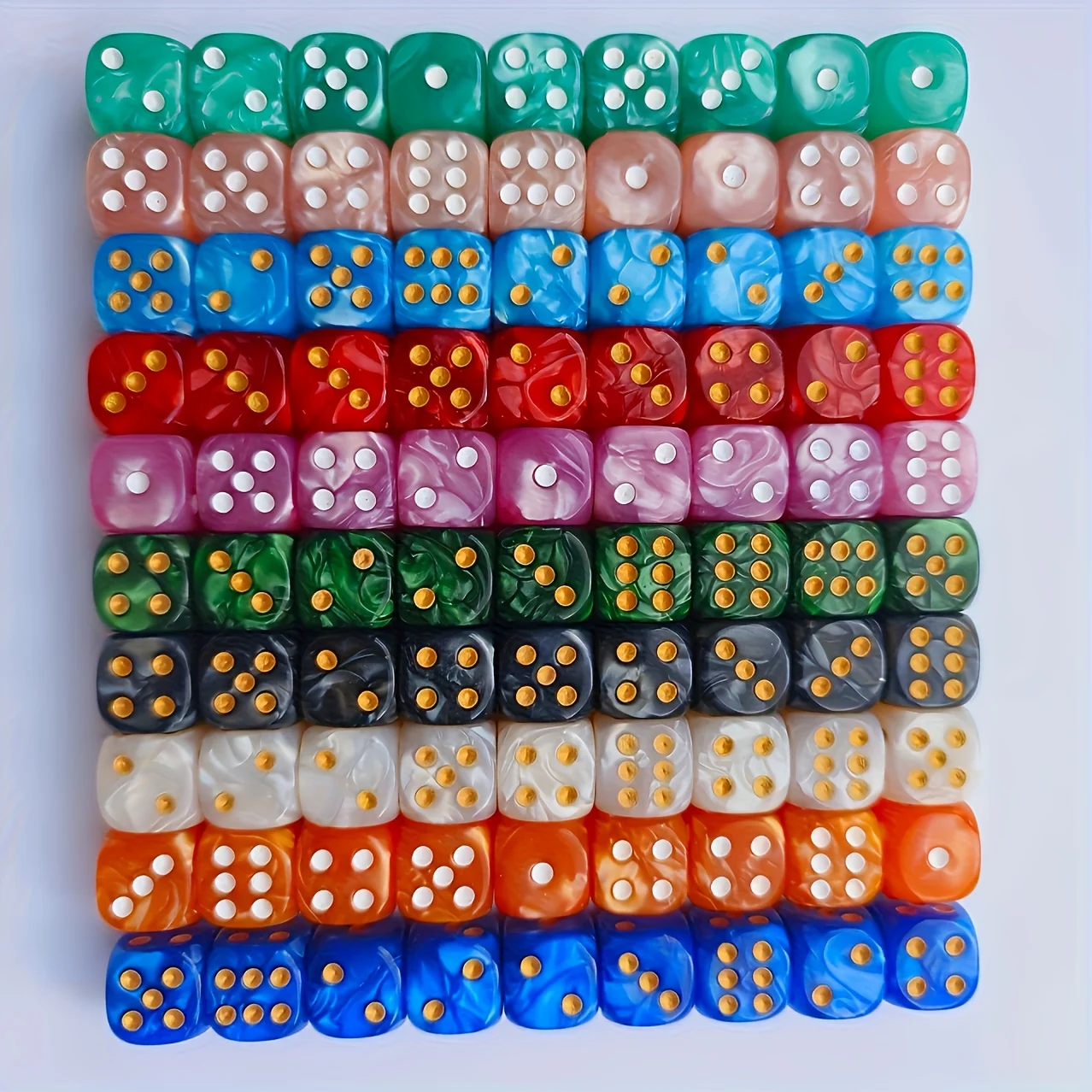 10 Buah Dadu D6 Berpola Mutiar - Board Game Live ulasan dan harga